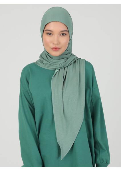 Fermuarlı Viskon Hijab - Çağla - Ecardin