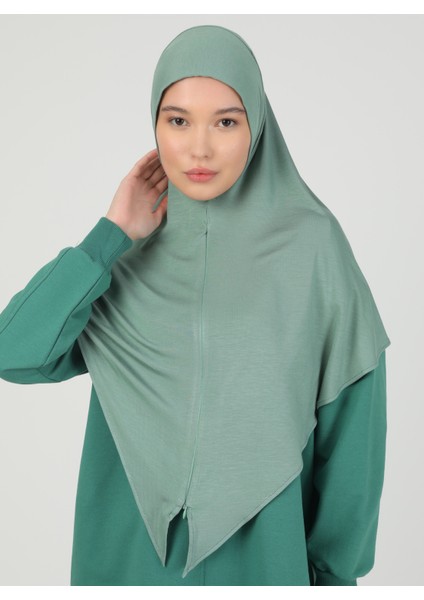Fermuarlı Viskon Hijab - Çağla - Ecardin fiyatları