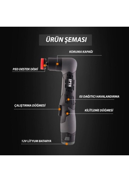 Spta 12V Şarjlı Nano Orbital Polisaj Makinesi (Yeni)