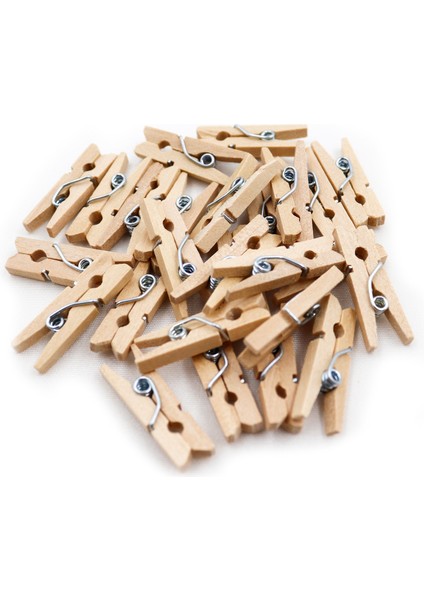 Mini Ahşap Mandal ( Fotoğraf Mandalı ) 20 Adet