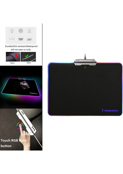 Metal Mouse Pad Kauçuk Tabanlı Büyük Mouse Mat Inlatmalı Dayanıklı (Yurt Dışından)