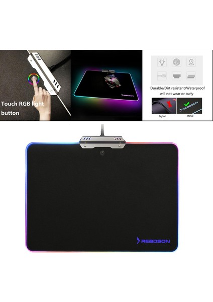 Metal Mouse Pad Kauçuk Tabanlı Büyük Mouse Mat Inlatmalı Dayanıklı (Yurt Dışından)