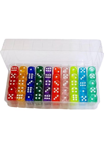 100 Parça 6 Taraflı Zar Seti Yarı Saydam Akrilik Zar 14MM Matematik Öğrenme Için (Yurt Dışından) fiyatları