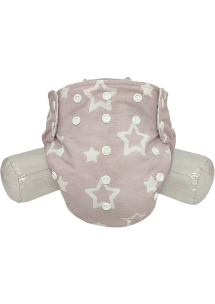 Baby Çıt Çıtlı Yıkanabilir Bebek Bezi Pembe Beyaz Yıldızlı No:2 (8KG-18KG)