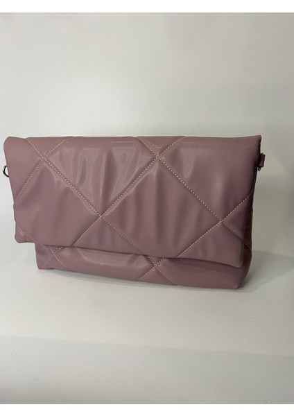 Clutch Çanta Gülkurusu Lila Askılı 35X20