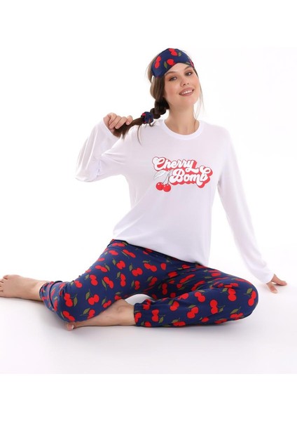 Kadın Pijama Takımı Uzun Kol Pamuklu Penye
