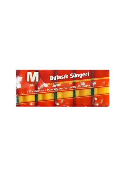 Bulaşık Süngeri - Oluklu 5'li ( 1 Adet )