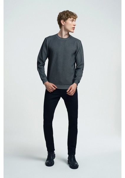 Erkek Siyah Regular Fit Erkek Sweatshirt LF2034053