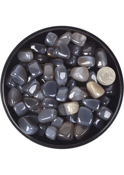 Sertifikalı Ham Tamburlanmış Doğal Gri Akik Taşı Kütle Parça modelleri