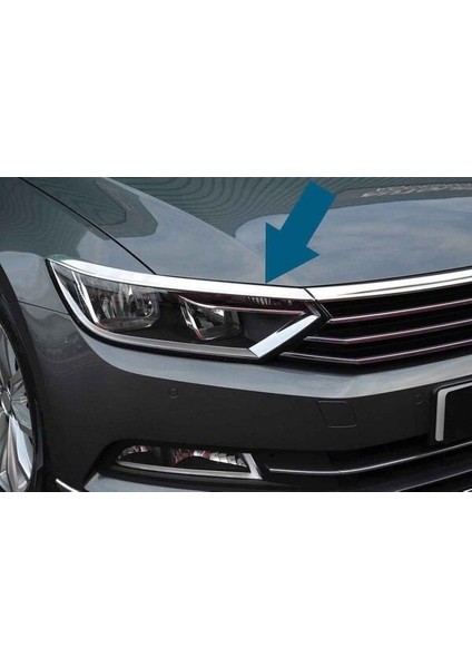 Vw Passat B8 Krom Far Üstü Çıta 3 Parça 2015-2019 Arası