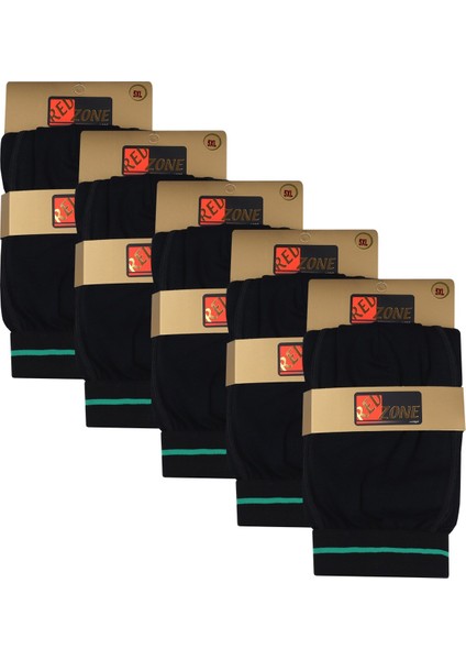 5 Adet Büyük Beden Redzone Likralı Boxer Siyah