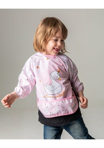 Sıvı Geçirmez 3 Adet Unicorn Kuğu Ayıcık Desen Bebek Mama Önlüğü 0-2 Yaş