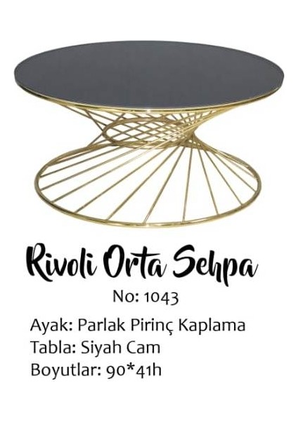 Brc Orta Sehpa Rivoli Model Siyah Temper Cam Gold Renk Kaplama Metal Ayak Elyapım fırsatları