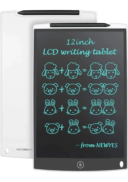 12INÇ Writing LCD Grafik Dijital Kalemli Çizim Tableti Yazı Not Yazma Eğitim Tableti