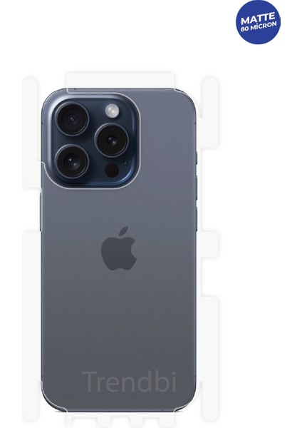 iPhone 15 Pro Mat Arka ve Yan Koruyucu Tpu Film