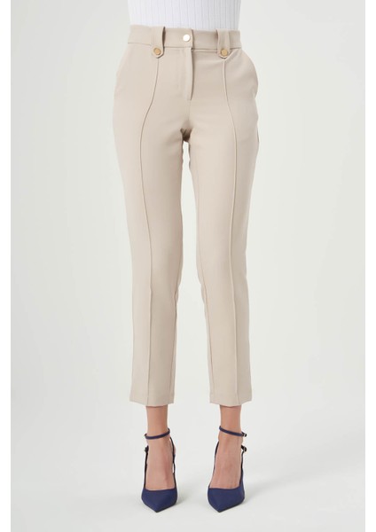 Süs Düğmeli Bej Pantolon fiyatları