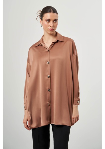 Metal Düğmeli Bej Tunik modelleri