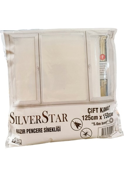 SilverStar Çift Kanat Cırtlı Sineklik Pencere Seti 125x150 cm