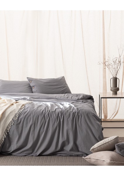 Linda King Size Yıkamalı Gofre Nevresim Takımı
