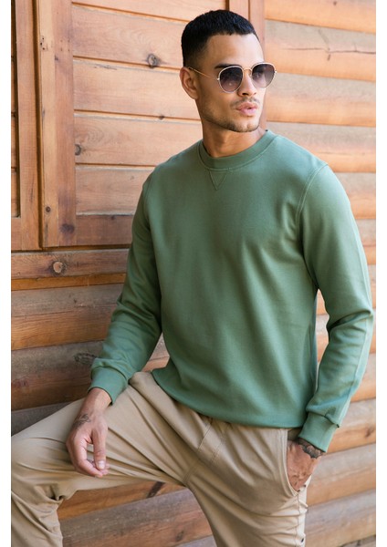 Pamuklu Regular Fit Bisiklet Yaka Sweat Erkek Sweat 5905453