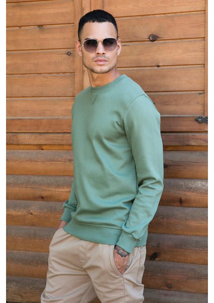 Pamuklu Regular Fit Bisiklet Yaka Sweat Erkek Sweat 5905453 fiyatları