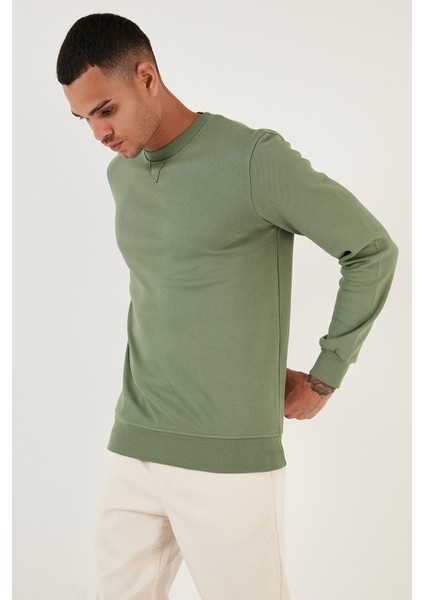 Pamuklu Regular Fit Bisiklet Yaka Sweat Erkek Sweat 5905453 fırsatları