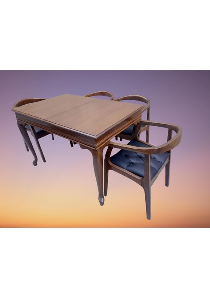 Masa-Sandalye ST Klasik Kayın Aslan Ayak Açıl Tam Kolçak Kapiton suni deri Döşem fiyatları