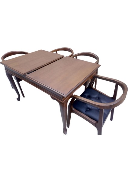 Masa-Sandalye ST Klasik Kayın Aslan Ayak Açıl Tam Kolçak Kapiton suni deri Döşem indirimleri