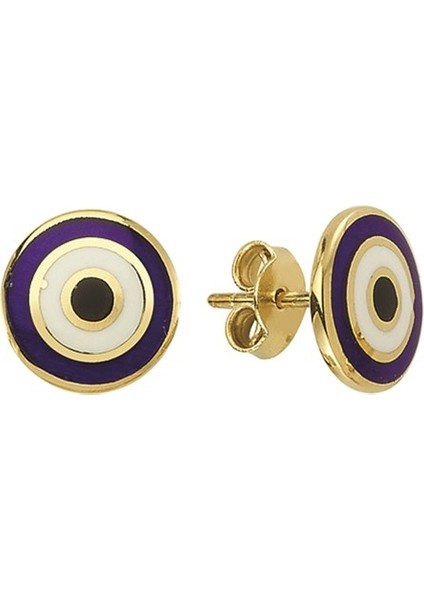 14 Ayar Altın Nazar Boncuğu Küpe