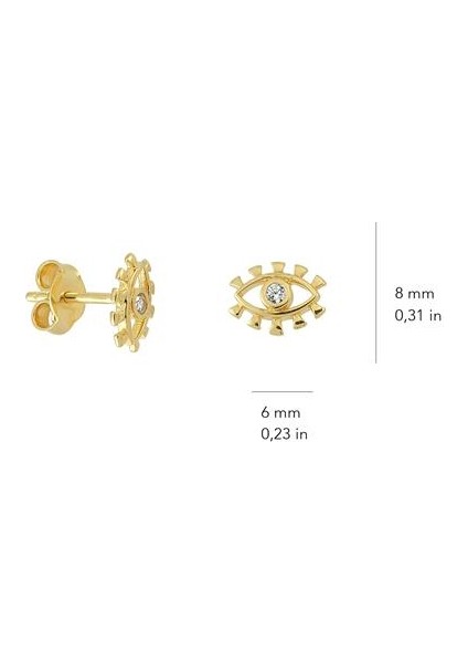 14K Altın Göz Şans Küpe fiyatları