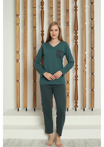 Kadın Penye Uzun Kol Pijama Takım 4146 modelleri