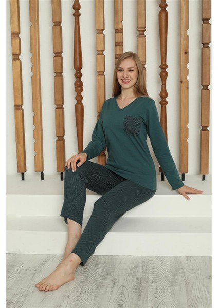 Kadın Penye Uzun Kol Pijama Takım 4146 fırsatları