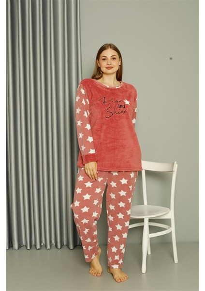 Welsoft Polar Kadın Büyük Beden Pudra Pijama Takımı 808042 fiyatları