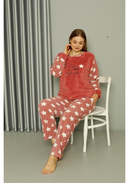 Welsoft Polar Kadın Büyük Beden Pudra Pijama Takımı 808042 fırsatları