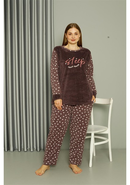 Welsoft Polar Kadın Büyük Beden Vizon Pijama Takımı 808046 fiyatları