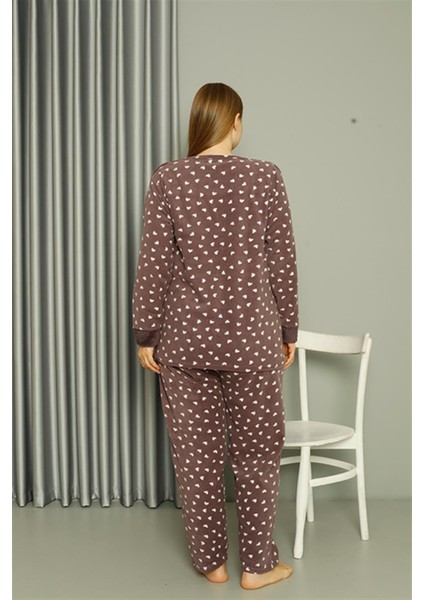 Welsoft Polar Kadın Büyük Beden Vizon Pijama Takımı 808046 fırsatları