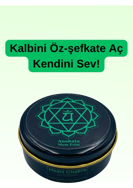 Kalp Çakrası Meditasyon Mumu: Yeşim Taşı ve Sandal Ağacı Kokusuyla El Yapımı Kokulu Doğal Soya Mumu