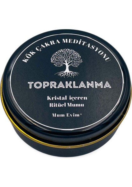 Kök Çakra Topraklanma Meditasyonu Mumu: Doğal Taşlar ve Hayat Ağacı Tılsımlı Palo Santo Mum Seti