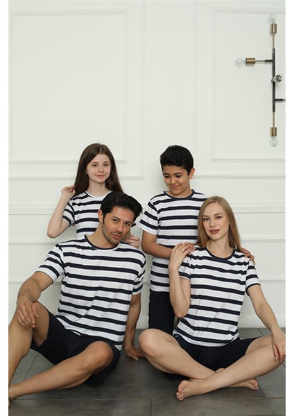 Aile Penye Şortlu Pijama Takım (Baba - Oğul ) 50116