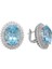 Pırlanta ve Oval Mavi Topaz Taşlı Küpe 0401E0048 1