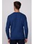 Slim Fit Bisiklet Yaka Desenli Lacivert Erkek Kazak 5