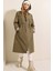 Kadın Leopar Kol Katlamalı Trenchcoat DS22YB119091 3