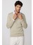 Slim Fit V Yaka Pamuklu Taş Rengi Erkek Kazak 3