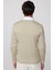 Slim Fit V Yaka Pamuklu Taş Rengi Erkek Kazak 4