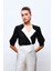 Ceket Yaka Bodysuit Bluz - Siyah 1