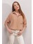 Kadın Bisküvi Tek Cepli Oversize Ayrobin Gömlek HZL23S-BD1201531 2