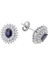 Çift Sıra Pırlanta ve Oval Safir Taşlı Anturaj Küpe 0404E0081 1