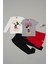 For You Kids 4'lü Mickey Mouse Baskılı Tshirt Şort Pantolon Takım 1