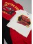 4'lü Mcqueen Baskılı Tshirt Şort Pantolon Kırmızı Takım 3