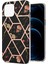 Apple iPhone 13 Telefon Kasası Mermer Desen Tasarımı Imd Ince Şok Geçirmez Esnek Elektroplatma Tpu Kapak Kasası Için Apple iPhone 13-Black (Yurt Dışından) 1